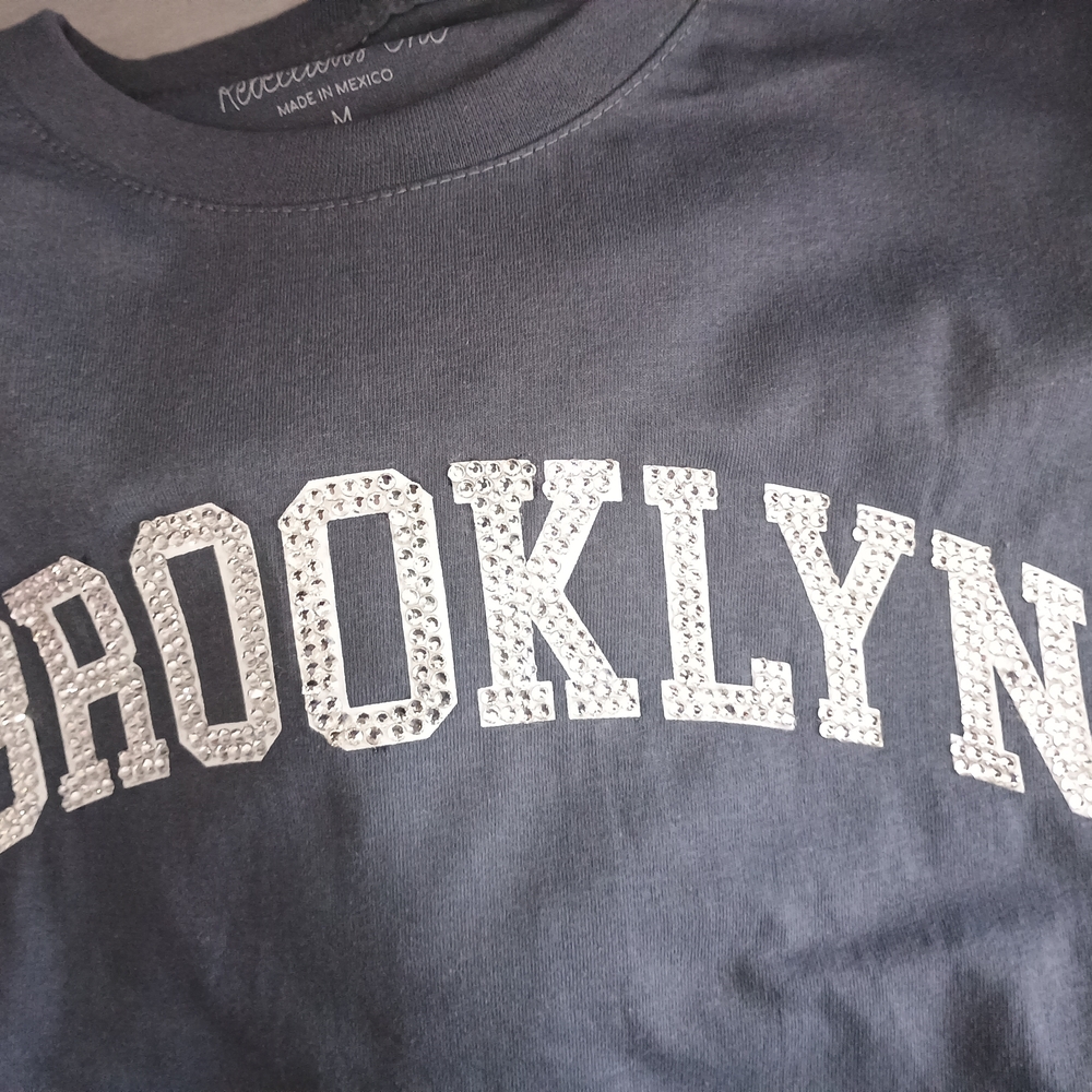 Brooklyn Embellished Grey T-Shirt